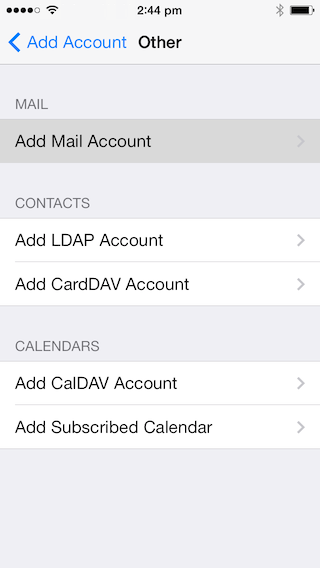 iPhone Mail SSL IMAP and SMTP setup - Step 4