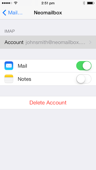 iPhone Mail SSL IMAP and SMTP setup - Step 14